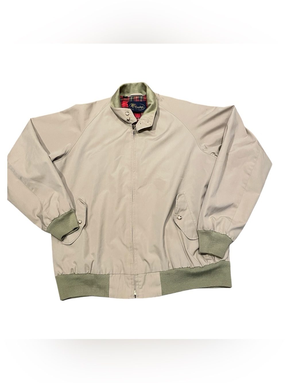 Vintage Woody’s Men’s Bomber Lightweight Tan Jacket Sz 42 Long